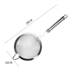 Kitchen Stainless Steel Round Handle Soy Milk Juice Hot Pot Colanders Oil Mesh Strainers