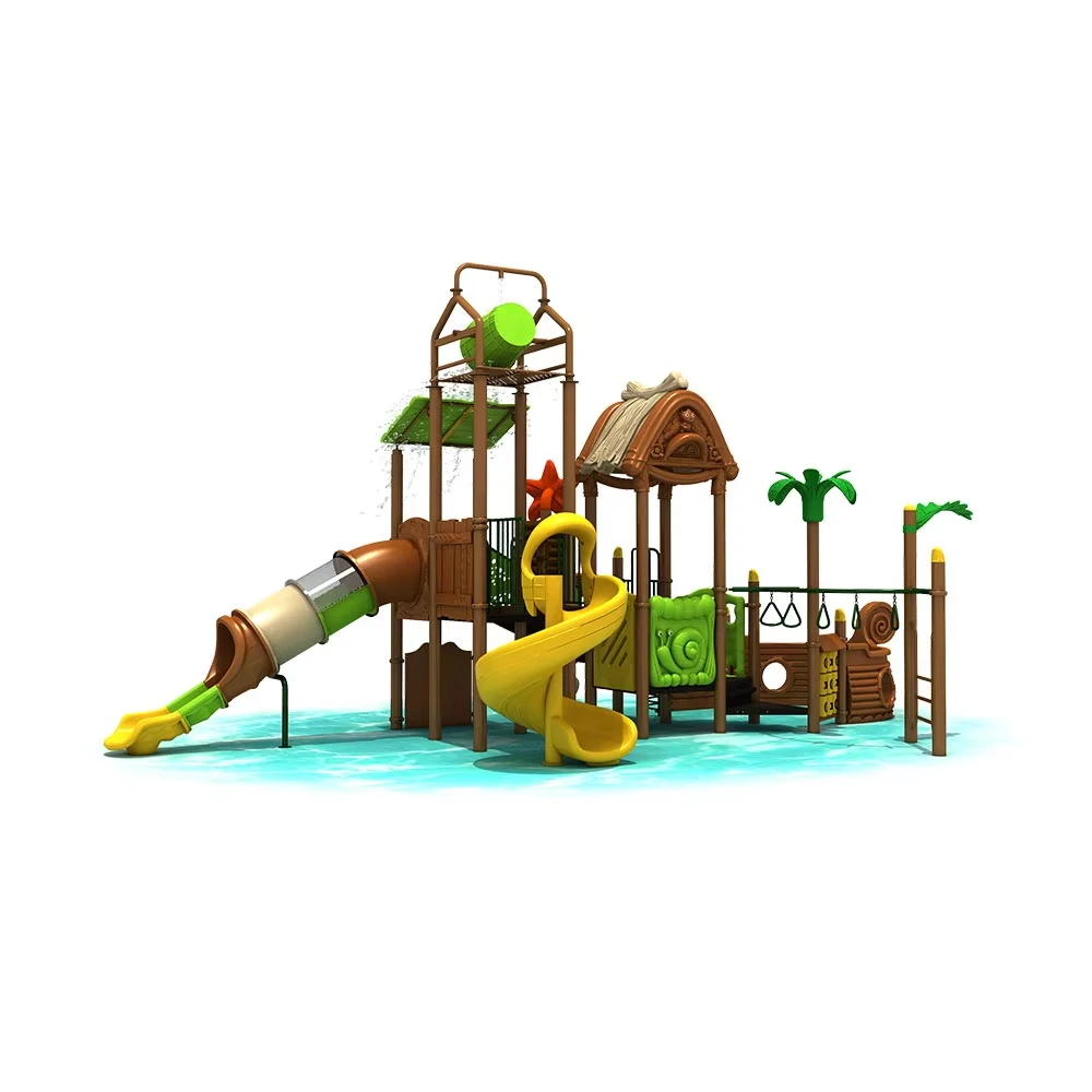 Large Set Interactive Water Games Playground and Aqua Park 114 Pipes Kids Slides Pirate Outdoor Playground Equipment for Play