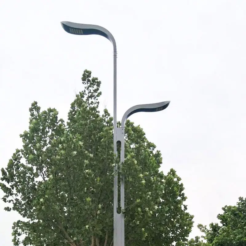 12 Meters Street Lighting Pole Galvanized Street Lighting Poles Double Arm Street Lighting Pole For Sale