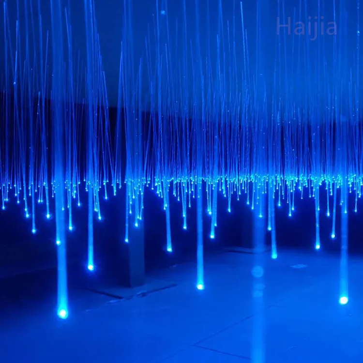 China newest hot sell hanging lamp mixed color starry invisible diy fiber optic chandelier