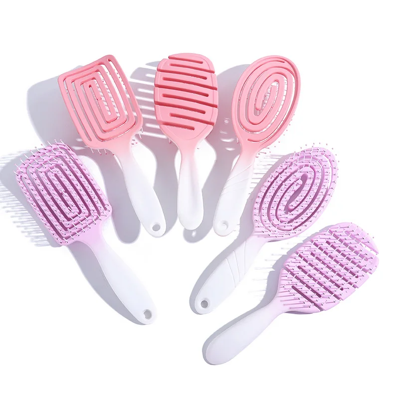 ZONZHU Plastic Salon Hollow Mesh Comb Paddle Massage Hair Comb Soft Teeth Hair Comb Soft Teeth Hair Brush