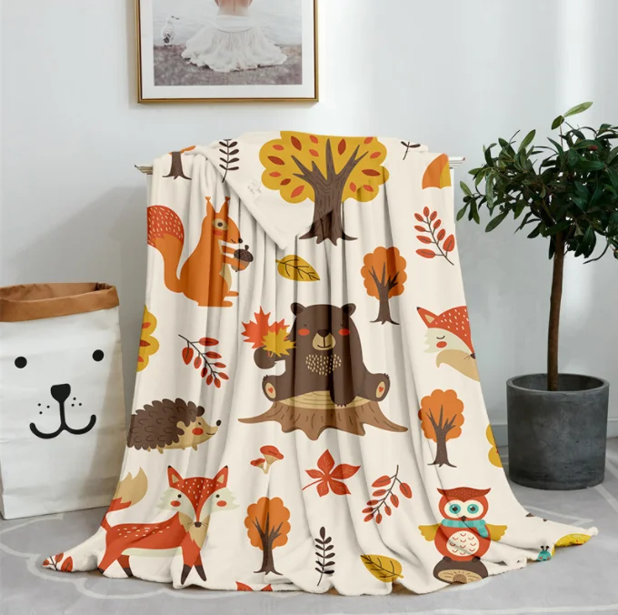 CVS BSCI Cozy Decorative DIY microfiber 3d printed 100% polyester flannel sublimation animal horse native print fleece blanket