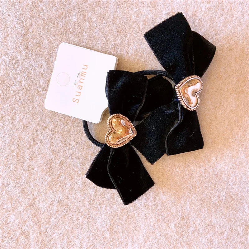 Girl Accessories Kids Velvet Bow Hair Ties For Kids Set Bobby Pin Pair Elastic Hair Ties For Kids Love Family Money