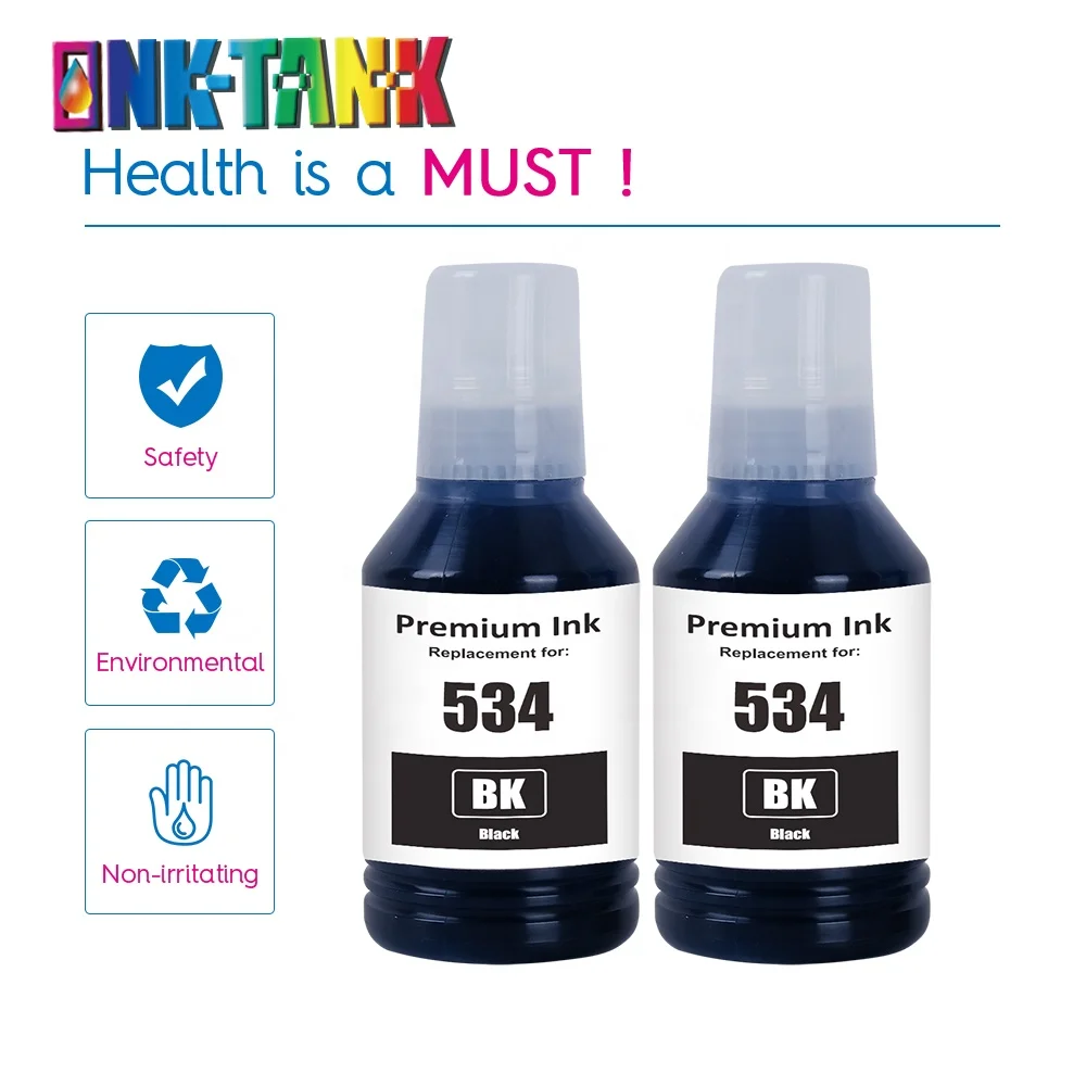 INK-TANK 534 532 T532 T534 Premium Black Compatible Bottle Water Based Refill Ink Tinta for Epson EcoTank M1100 Printer