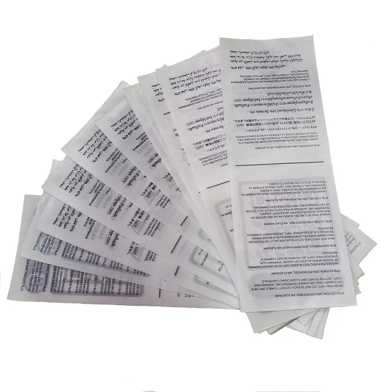 Custom high quality washing care label for name logo satin printing garment printed labels for coat tag