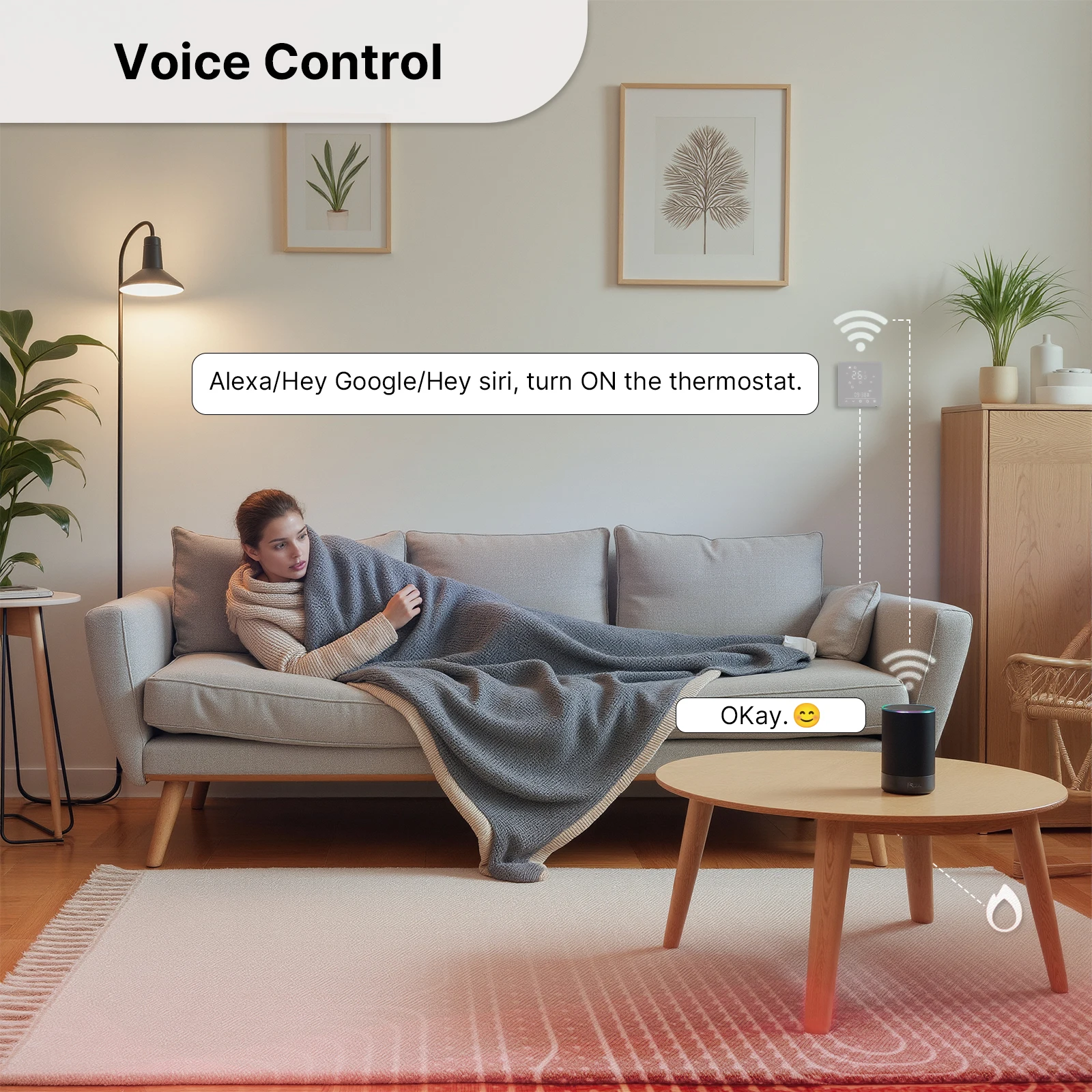 TUYA Smart Matter Heating Thermostat Smart Home Automation System for different Platforms Acho Google Home Yandex Homekit etc