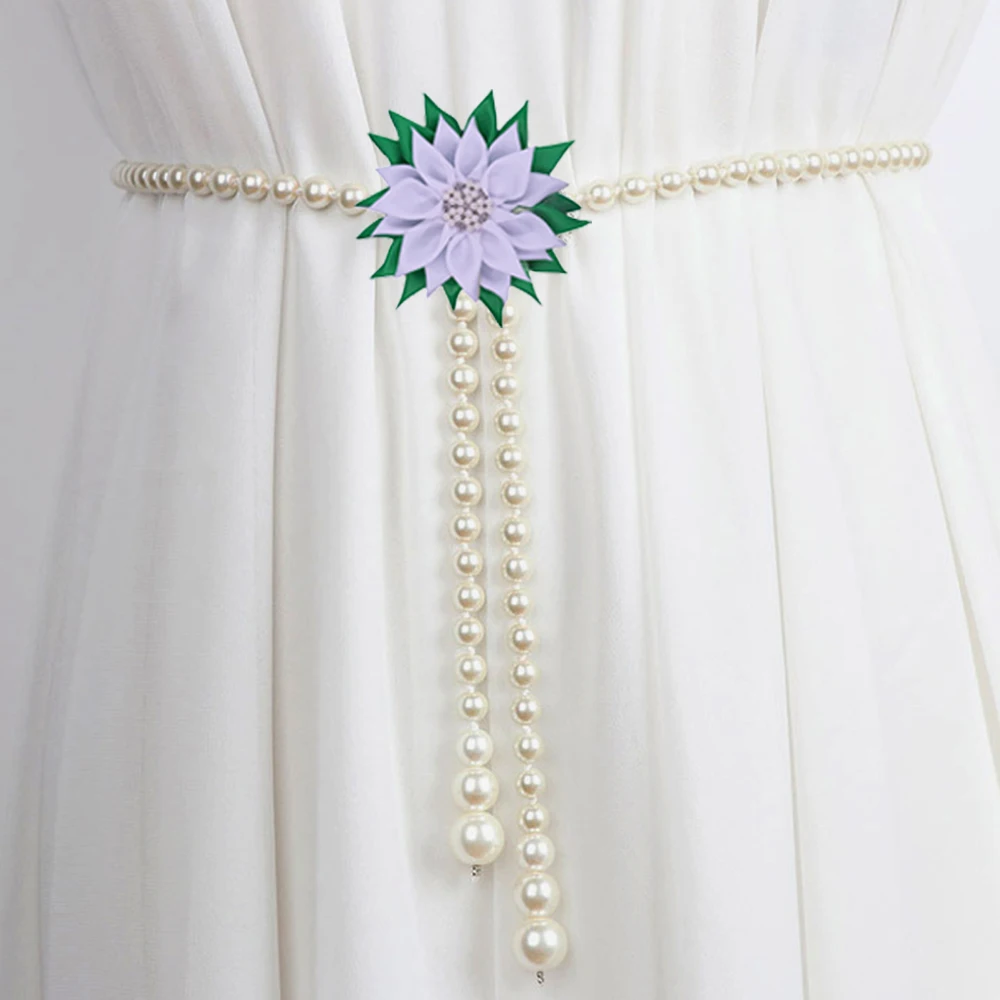 Statement Green And White Ribbon Flower Making Body Pearl Chain The Links Incorporated And Iota Phi Lambda Inspired Waist Chain