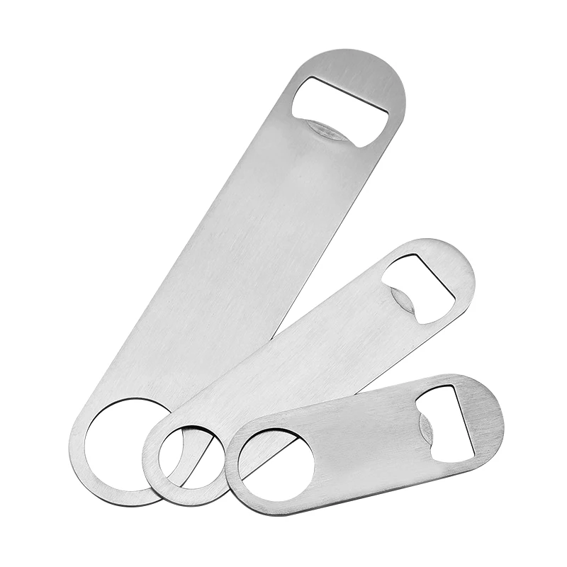 UV Dipping Gluing Spraying Electroplating Metal Long Handle Stainless Steel Bottle Openers for Camping
