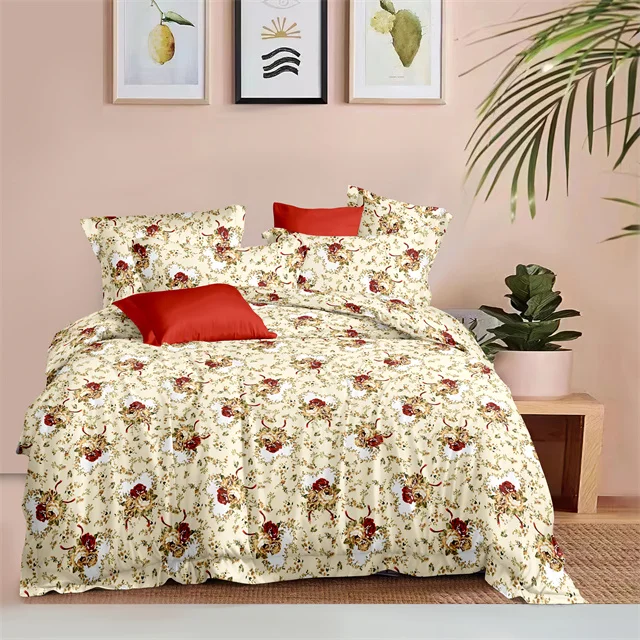 Made in China factory wholesale polyester printed bed sheet