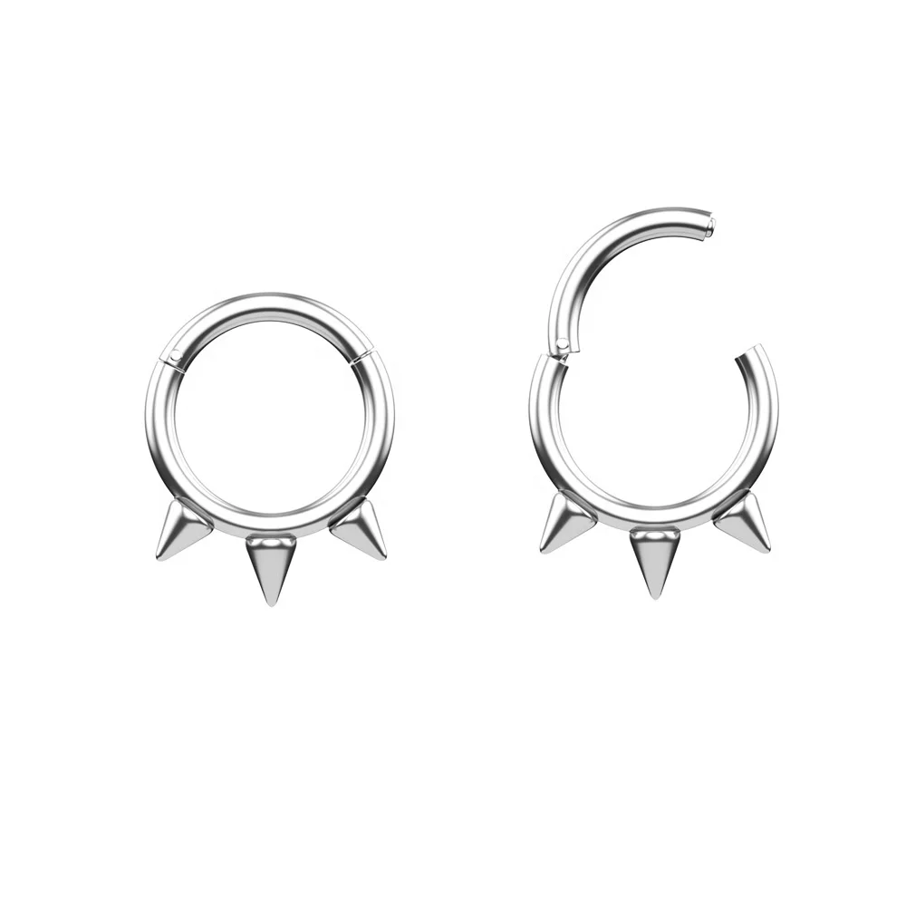 Medical Grade 316L Surgical Stainless Steel Punk Nose Ear Piercing Stud Ring Jewelry
