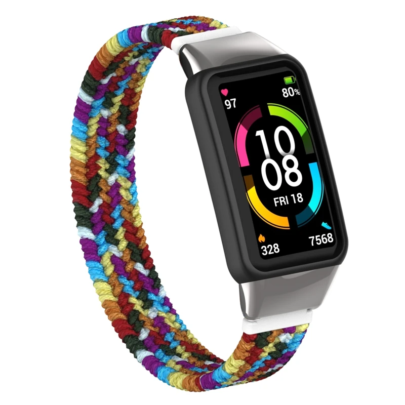 Nylon Strap Loop Woven Bracelet for Huawei honor Band 6/6 Pro Wrist Belt Elastic Wristband