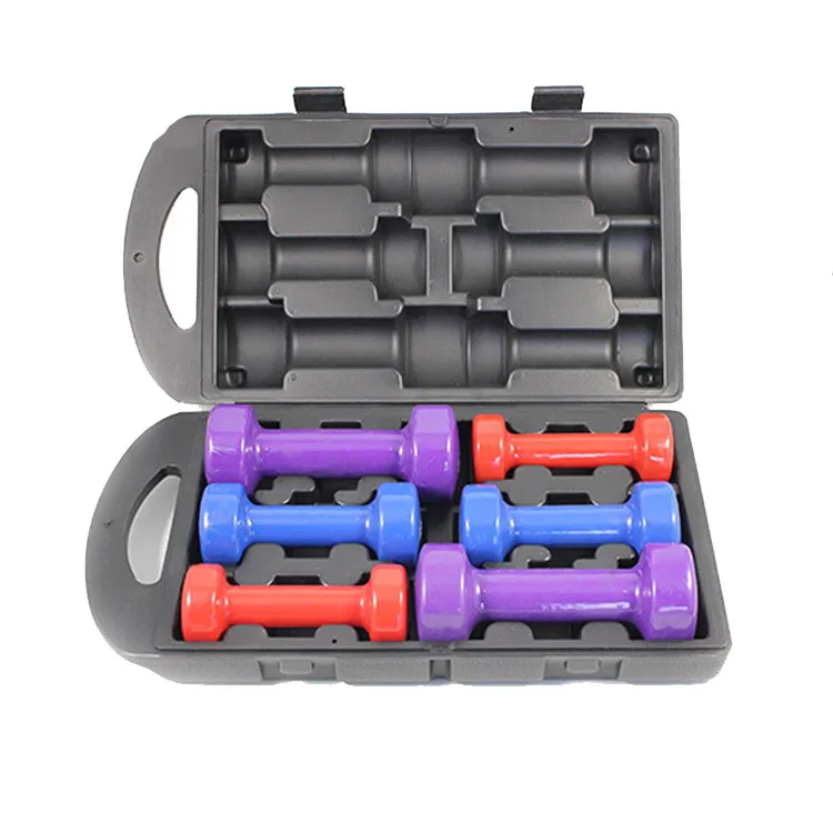 colorful custom vinyl adjustable colorful dumbbell set toy dumbbells for kids