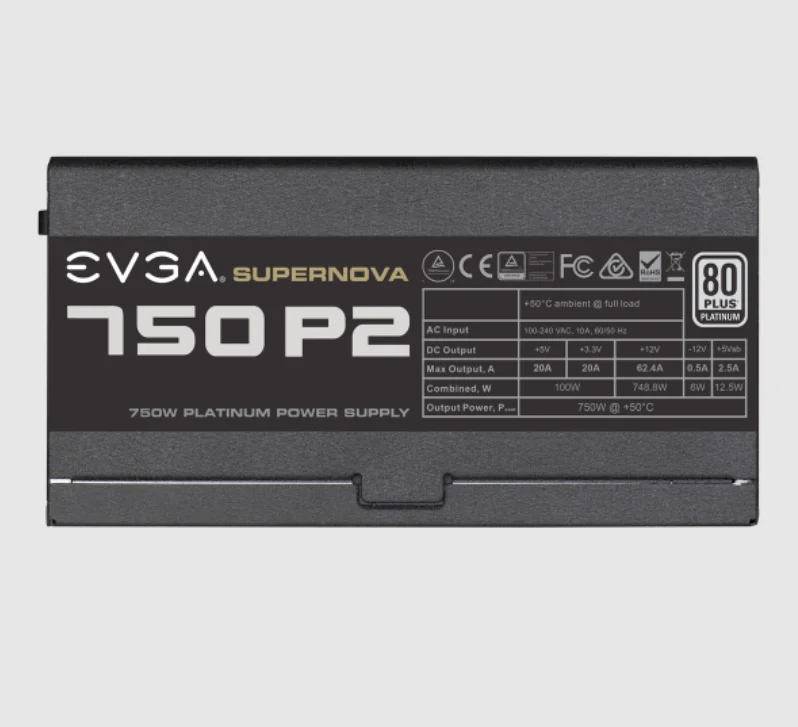 EVGA SuperNOVA 750 P2 80+ PLATINUM 750W Fully Modular EVGA ECO Mode Power Supply 220-P2-0750-X6