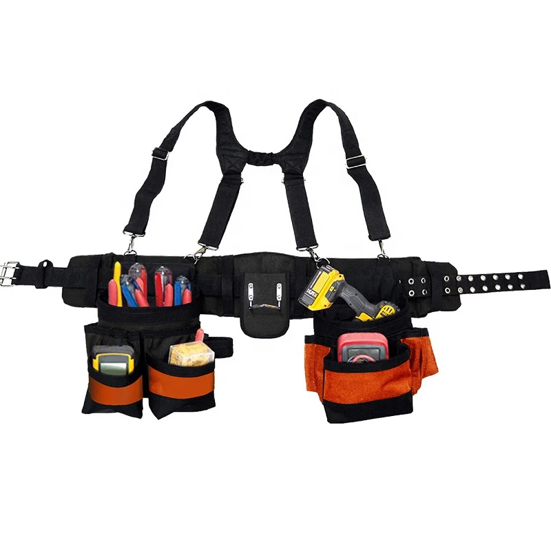 Multi-functional polyester waterproof electrician fanny pack waist tool kit bag