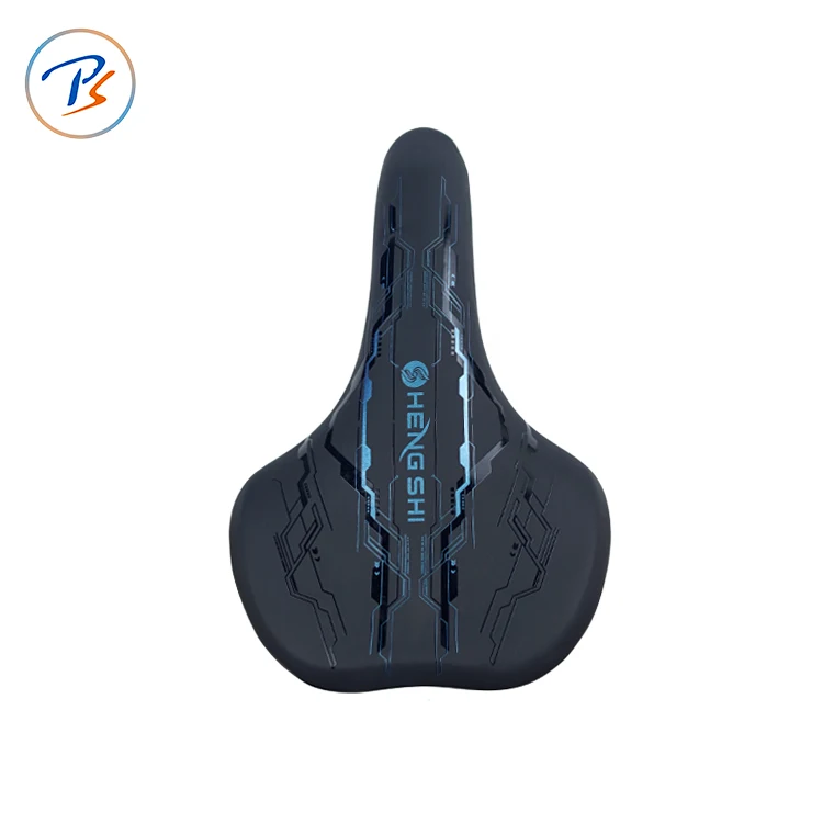 PUSAI Black Color Absorbing PU Leather Comfort Bike Seat BMX Bike Saddle For Cycling Soft Foam Wide Bicycle Saddle