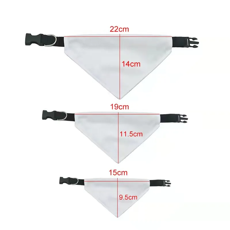 Multiple Sizes Sublimation Custom Adjustable Printed Logo Dog Collar Washablable sublimation scarf bandanas