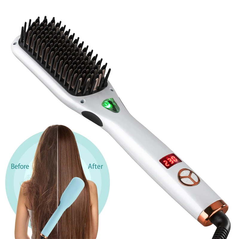 Fast ceramic electric hot comb hair straightening heat pressing comb straightening comb for natural hair