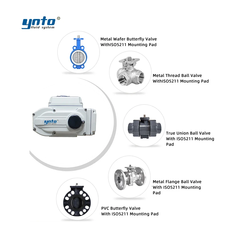YNTO Custom DN150 6 inch Double Flanged Stainless Steel Ball Valve Air Control Flange 3 Way Ball Valve with electric Actuator