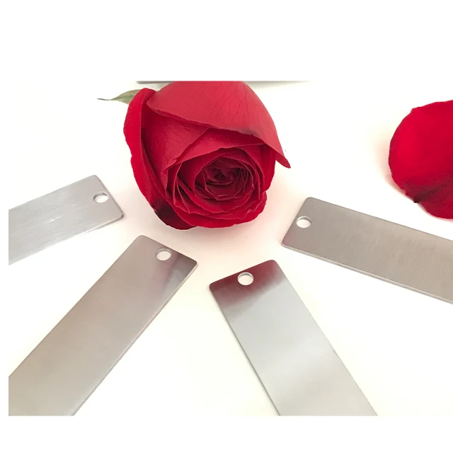 Personalized metal label tags silver square fashion custom blank name tags