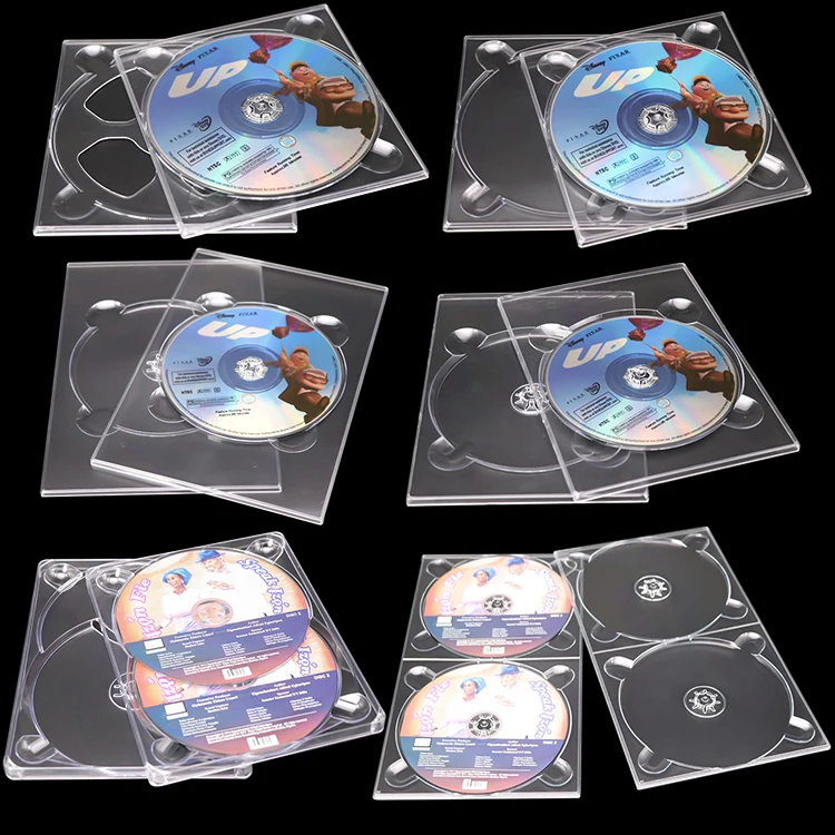 YUZMEI Plastic Slim Single Disc PP Poly Cases CD DVD Disc Clam Shell Case Jewel Case CD Digi Trays CD/DVD Sleeves Hub Center