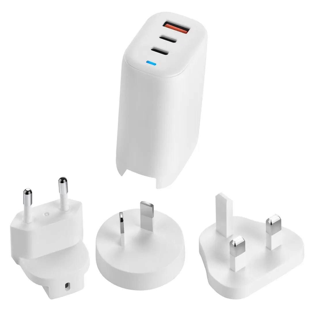 Factory Price Us Plug 3 Port Qc3.0 Travel 65w Gan Tech Pd Wall Usb Fast Charger