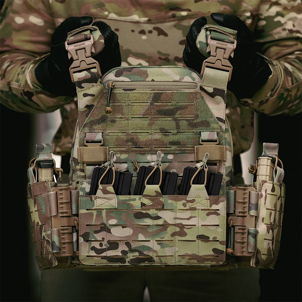 PTG Tactical Equipment Fast Release Outdoor Training Chalecos Molle Camo Combat Body Protection Plate Carrier Tactical Vest