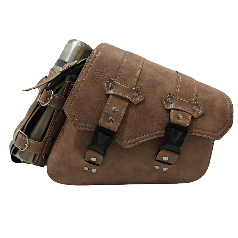 Vintage Saddlebags For Motorcycle Universal PU Waterproof Saddle bags for Scooter Honda Suzuki Yamaha Street Sportster