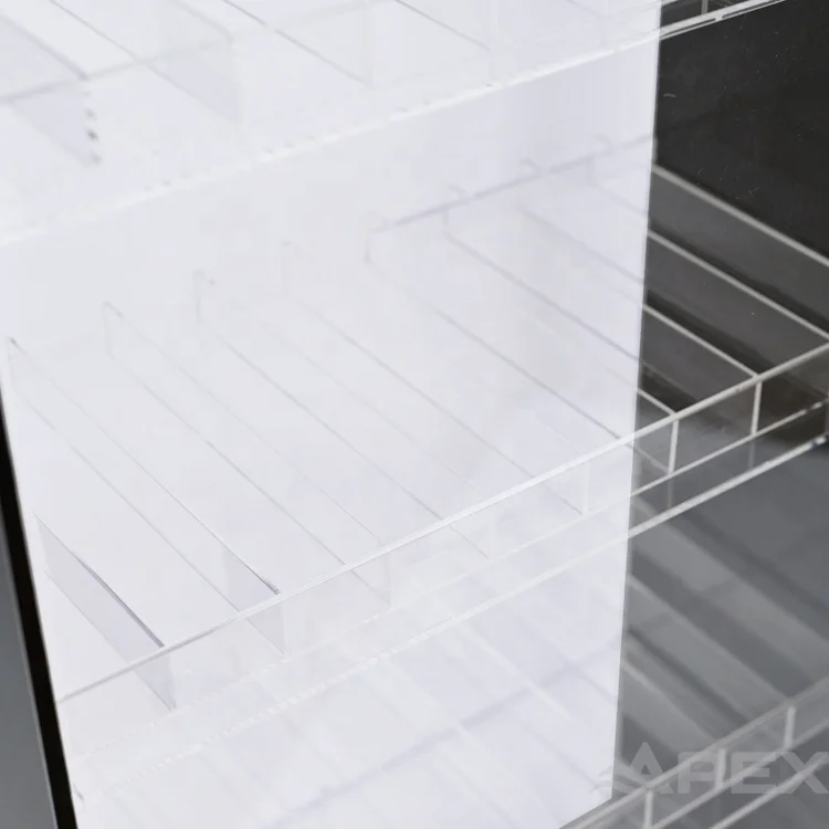 APEX Desktop Acrylic Led Display Cabinet Clear 4 Layers Acrylic Display Rack Shelf