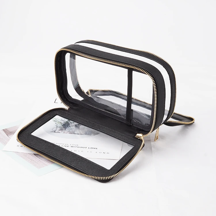 Custom Clear Travel makeup Bag Factory Transparent Waterproof PVC Case Clear Cosmetic Bag for Toiletrie