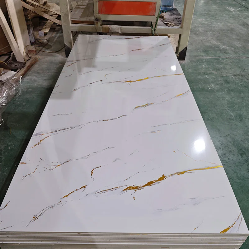 Factory good quality hot sale waterproof gold wall panel pvc wall panel uv marble sheet pvc marble sheet