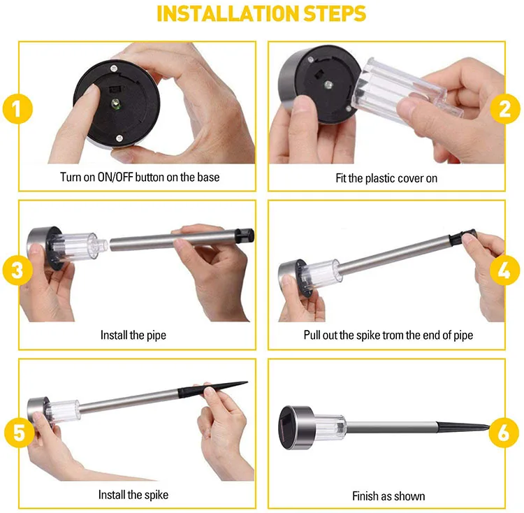 
Hot Selling Outdoor Solar Garden Lights Stainless Steel Waterproof 