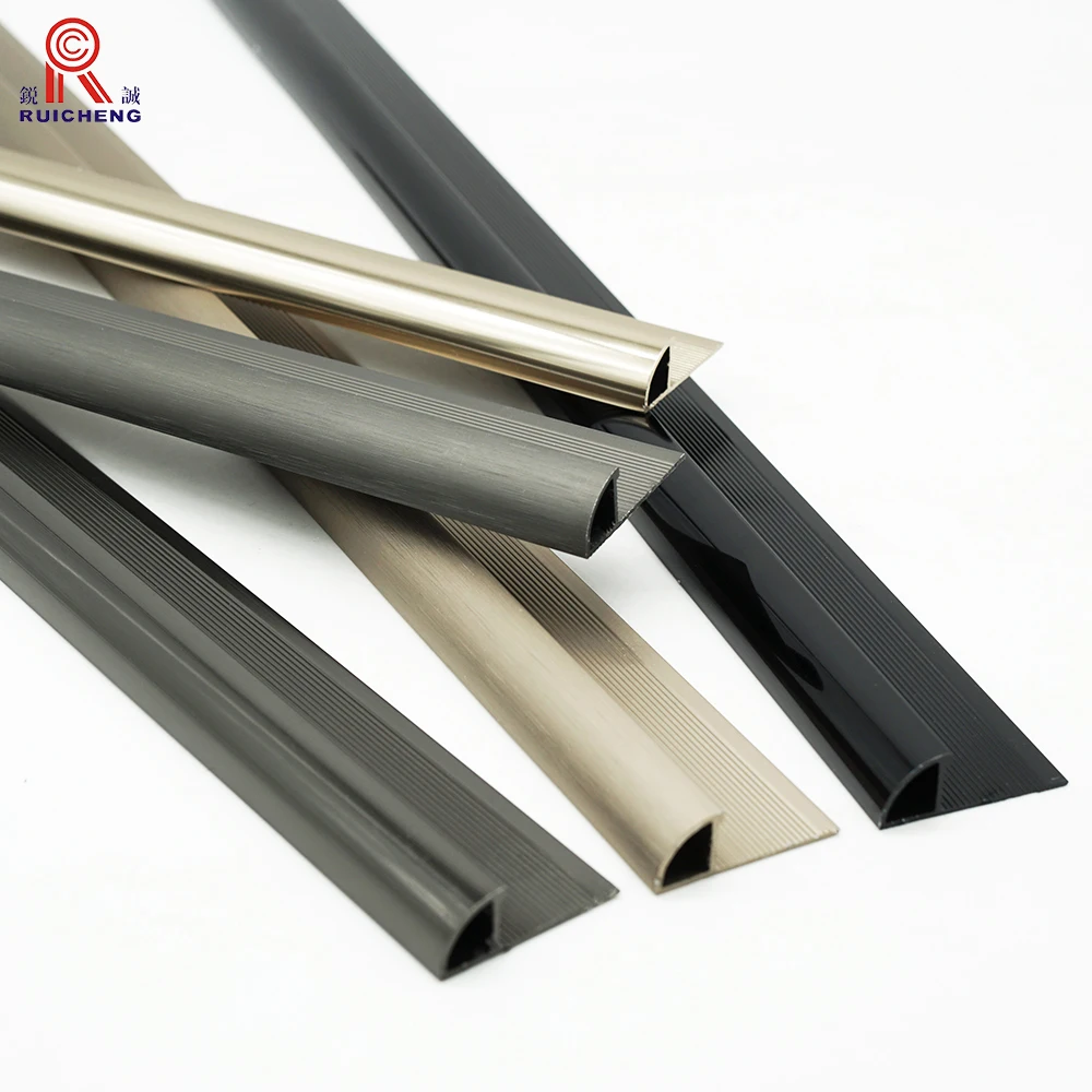 Aluminium Tile Trim Strip Round Shape Polished Profiles For Wall Decorative