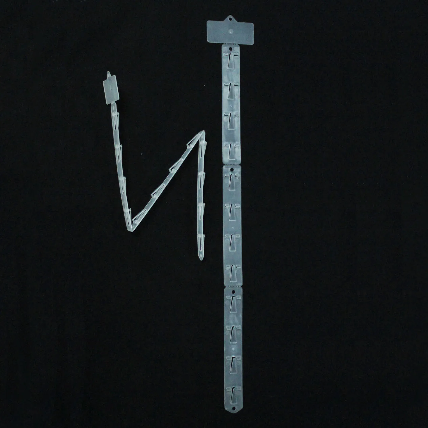 
supermarket hanging clip strip 12 hooks on shelf 