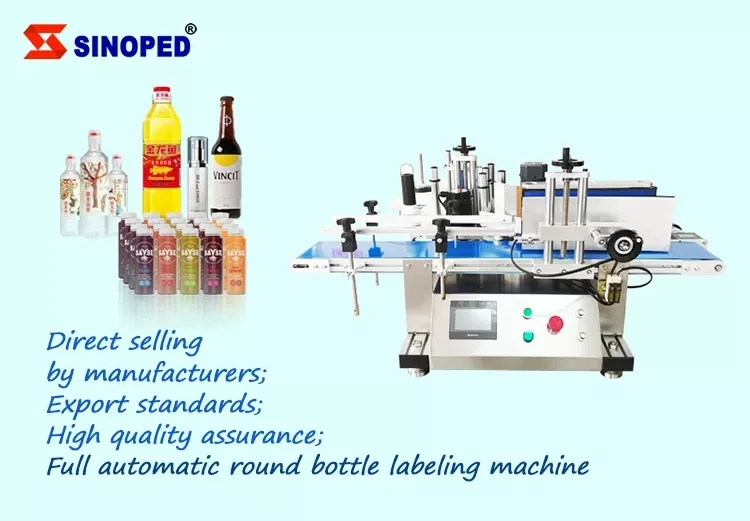 Semi auto tin can labeler tuna cans glass jar round bottle labeling machine