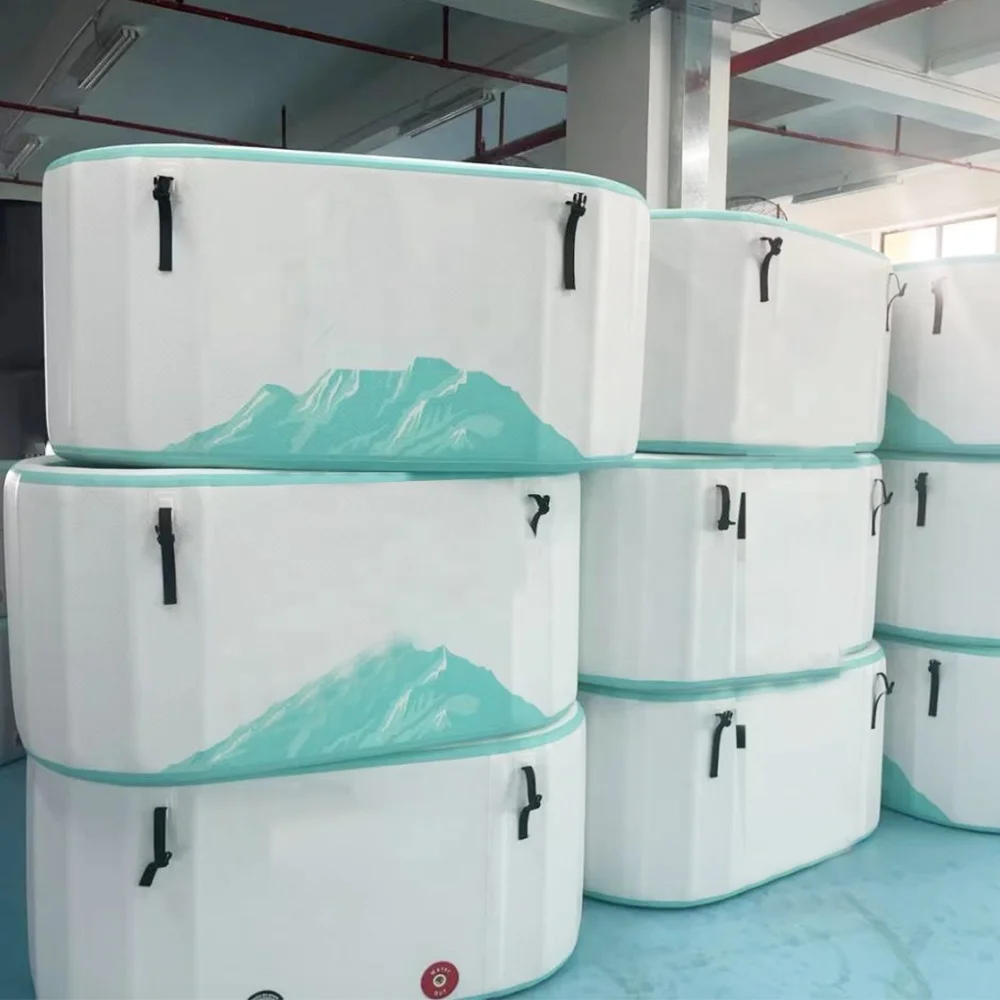 Recovery therapy blow up refrigerated pro tank inflatable oval cold plunge tub ice bath with cover
