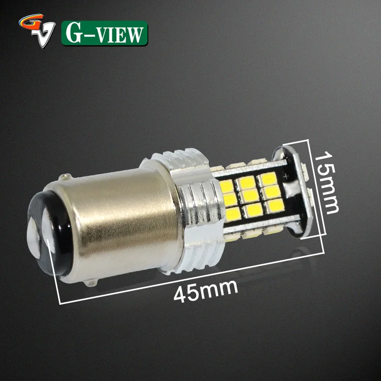  Оптовая продажа Автомобильные светодиодные лампы G-View универсальные 1157 BAY15D 3157 7443 30SMD Сверхъяркие белые янтарные стоп-сигнал заднего