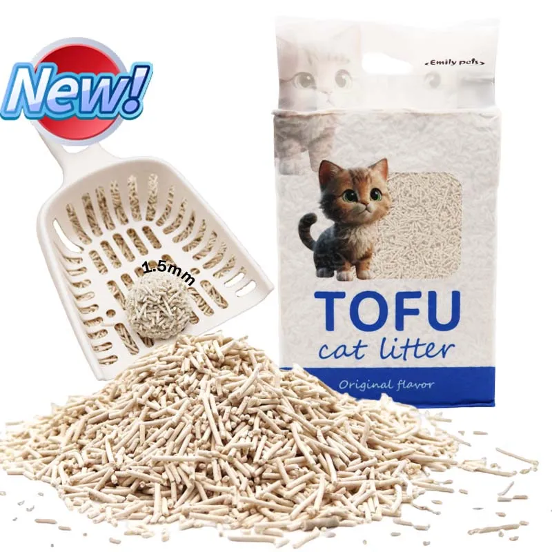 1.5mm Original tofu litter fast absorbent dough good low dust feet feel comfortable cats love tofu litter