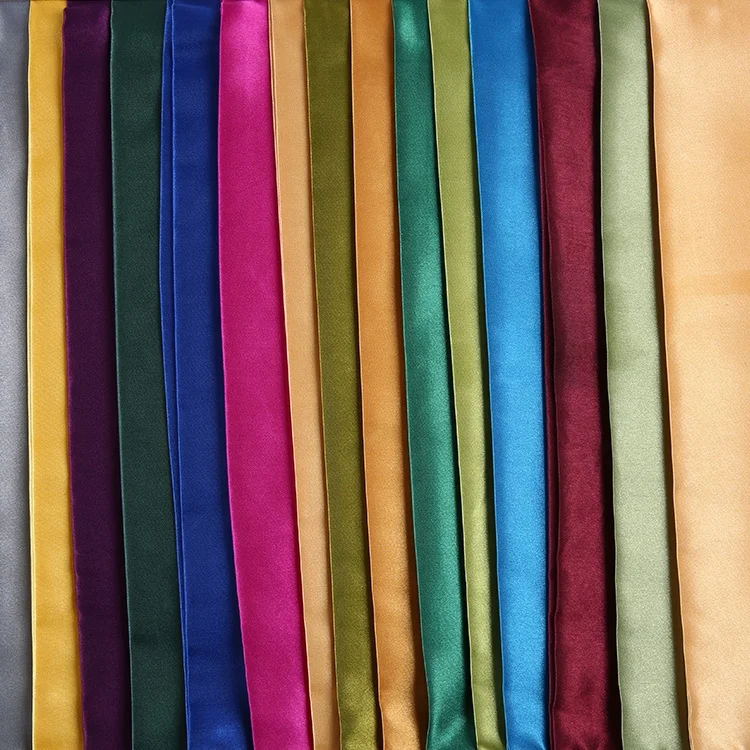 
Durable support dyed non-twist woven plain satin silk fabric polyester 