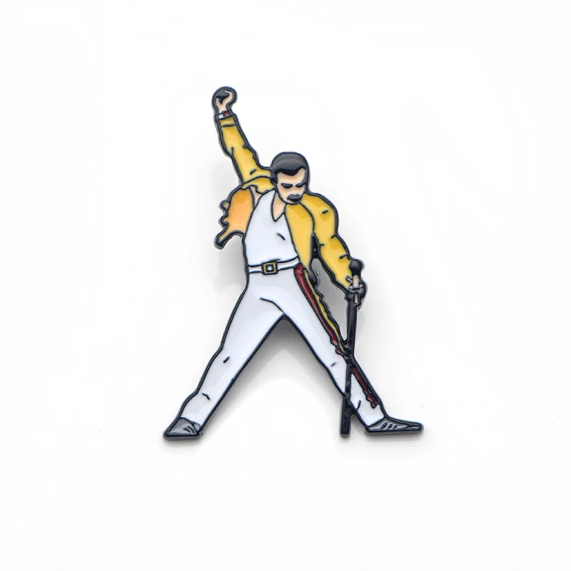 Classic Freddie Mercury Brooch The Rock Band Queen Music Lovers Enamel Pins Lapel Alloy Metal Fashion Badge Jewelry Gift