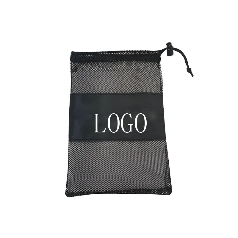 Wholesale Custom Foldable Small Net Zipper Nylon Mesh Bag For Gift Net Packing Mesh Bags Drawstring