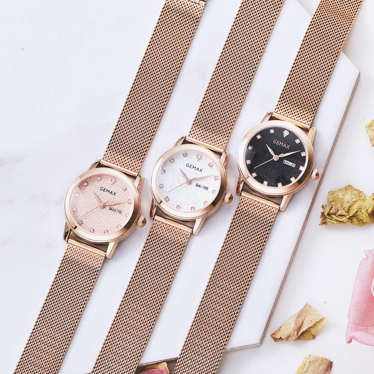 Женские кварцевые часы, часы со стразами для женщин, стильный сетчатый ремешок, женские Роскошные наручные часы