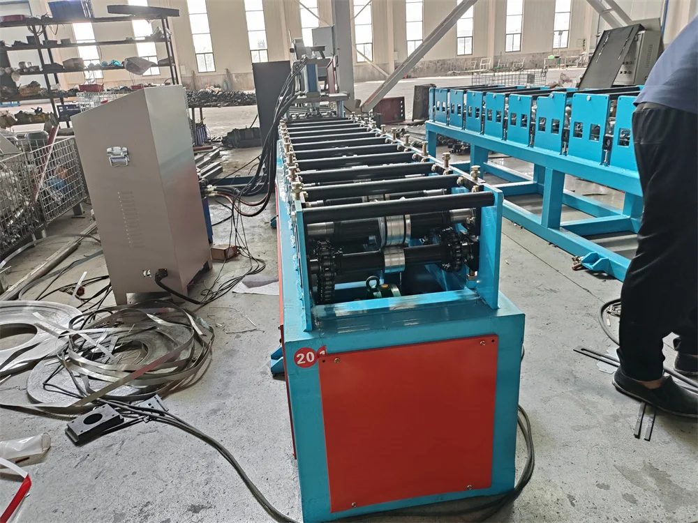 Aluminum Steel Door Frame Making Machine Full Automatic hinges punching Cutting and frame roll forming Producing Line