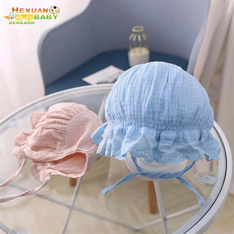 Wholesale Custom Logo Girls Cotton Hats Pure Color Baby Hat Unique Design Bucket Hat For Baby