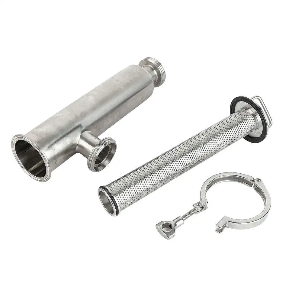 Ss304 Ss316 Stainless Steel Food Grade Filter Clamp Discharge Quick For Milk Beer