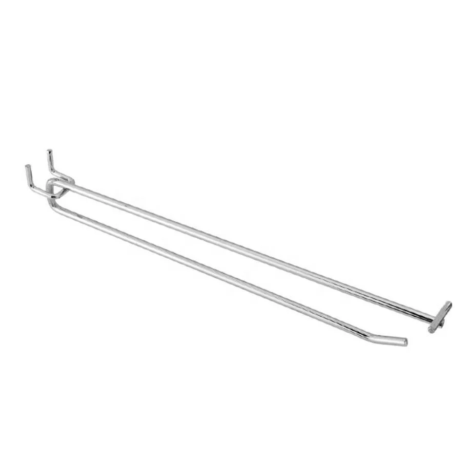 Chrome Finished Supermarket Metal  Display Hanging  Pegboard Hook for punched board