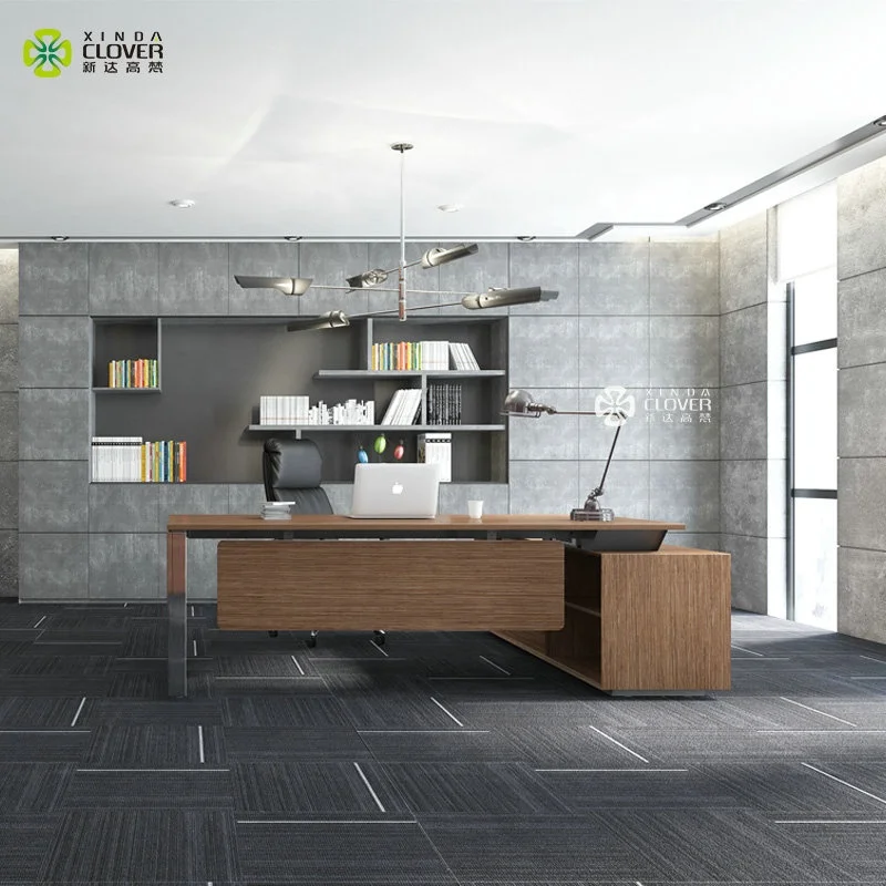 Оптовая продажа с фабрики l-образный стол руководителя директора из массива дерева современный офисный