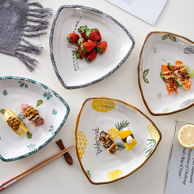 
Creative shaped plate Household ceramic Nordic breakfast personalized fruit plate net red western food tableware 