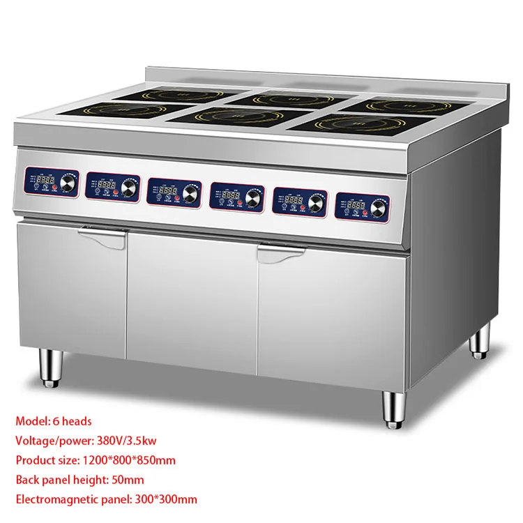 6 Burner Built In Hob Industrial Stainless Steel Cooktop Commercial Electric Induction Stove Cooking Range Cookers