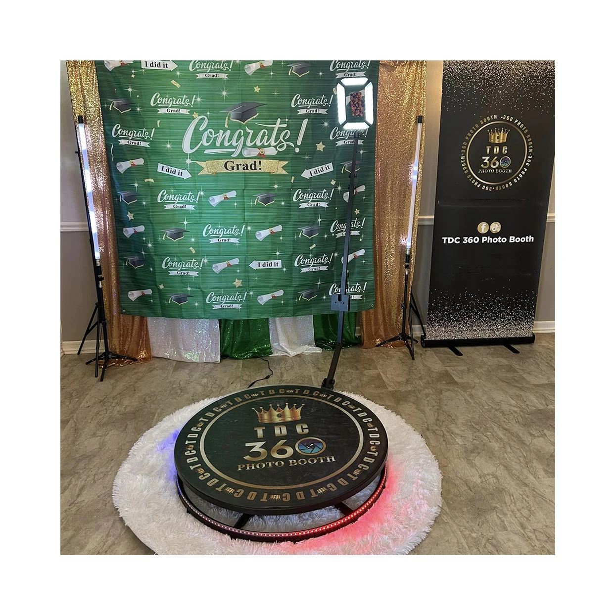 top ranking manual 360 photo booth with stage lighting equipment photo 360 booth for Wedding and Event