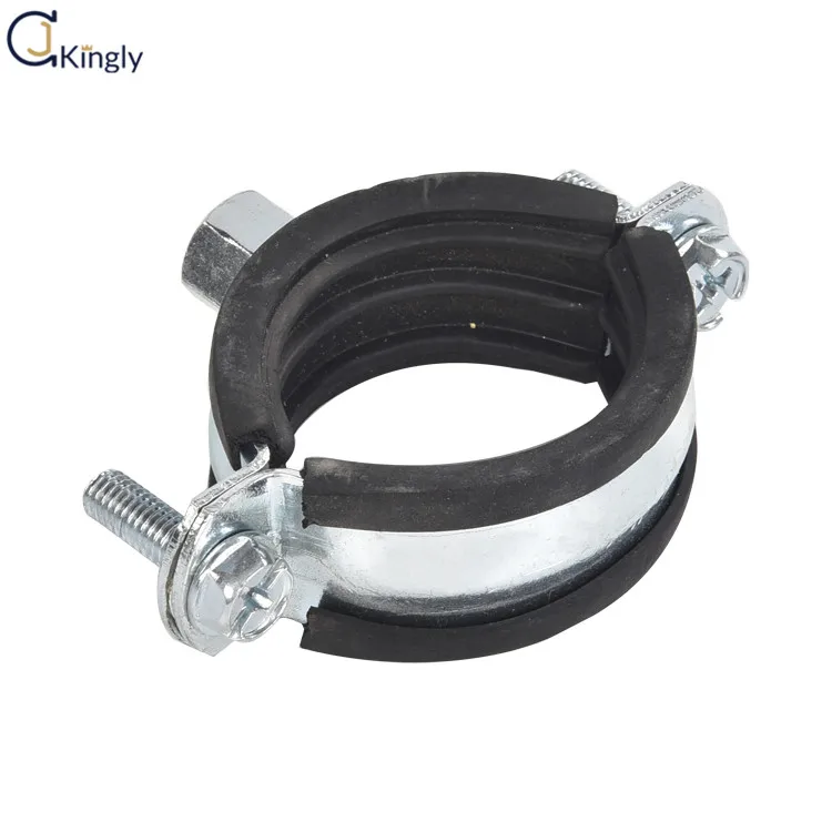 Wholesale high quality 73 -78 mm steel electro galvanized anti seismic pipe tube clamps rubber pipe clamp